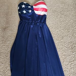 American flag strapless dress